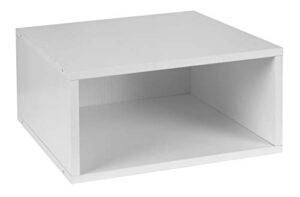 niche cubo half size stackable storage cube- white wood grain