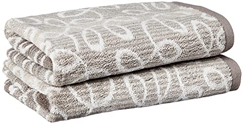 Violet Linen Scroll Pattern, 100% Terry Plush 600 GSM Cotton Super Soft Highly Absorbent Jacquard Fashion Towel for Bathroom, Premium Hotel & Spa Quality, Gray, 20 Inch X 30 Inch, Hand Towels