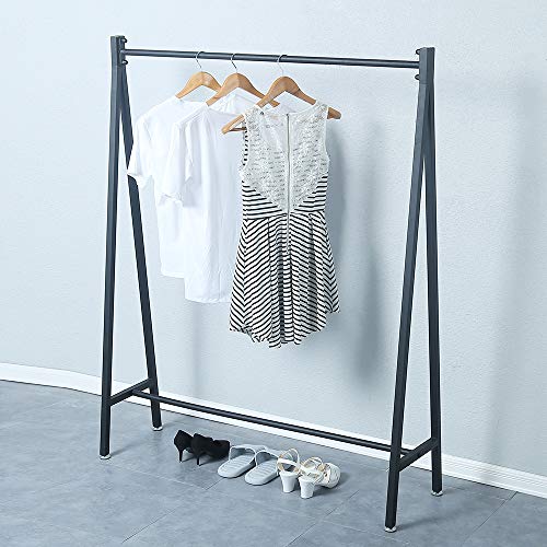 JIANZHUO Urban Clothing Rack Retail 59in,Industrial Clothing Racks,Modern Garment Rack on Wheels,Metal Commercial Clothes Racks for Hanging Clothes(Black)