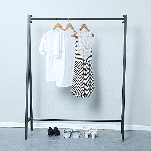 JIANZHUO Urban Clothing Rack Retail 59in,Industrial Clothing Racks,Modern Garment Rack on Wheels,Metal Commercial Clothes Racks for Hanging Clothes(Black)