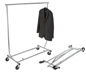 true commercial collapsible clothing salesman rolling garment display rack