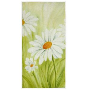 pfrewn daisy flower hand towels 16x30 in spring summer gerbera floral green leaves bathroom towel small bath towel kitchen dish guest towel decorations for hand face gym spa bathroom