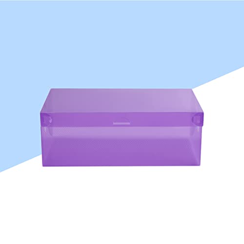 Cabilock Clear Shoe Boxes Storage Shoes Container Color Stackable Case Purple Clear Plastic Candy Organizer Plastic Storage Box