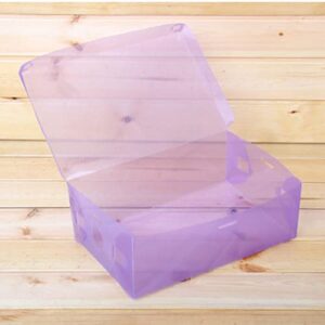 Cabilock Clear Shoe Boxes Storage Shoes Container Color Stackable Case Purple Clear Plastic Candy Organizer Plastic Storage Box