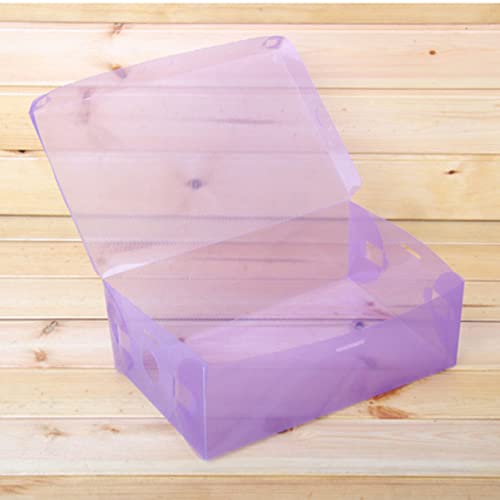 Cabilock Clear Shoe Boxes Storage Shoes Container Color Stackable Case Purple Clear Plastic Candy Organizer Plastic Storage Box