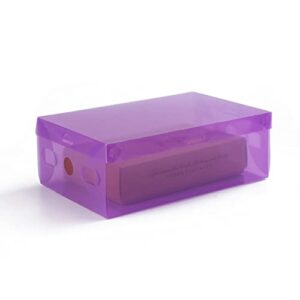 Cabilock Clear Shoe Boxes Storage Shoes Container Color Stackable Case Purple Clear Plastic Candy Organizer Plastic Storage Box