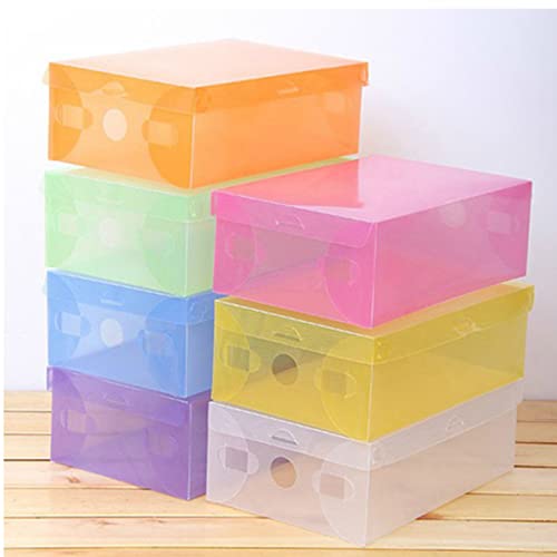 Cabilock Clear Shoe Boxes Storage Shoes Container Color Stackable Case Purple Clear Plastic Candy Organizer Plastic Storage Box