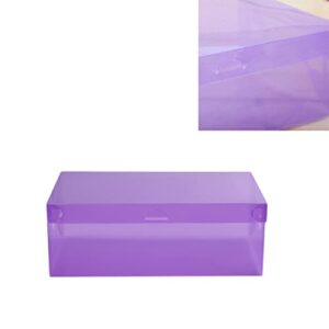 Cabilock Clear Shoe Boxes Storage Shoes Container Color Stackable Case Purple Clear Plastic Candy Organizer Plastic Storage Box