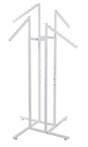 sswbasics white 4-way clothing rack with slant arms