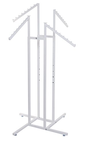 SSWBasics White 4-Way Clothing Rack with Slant Arms