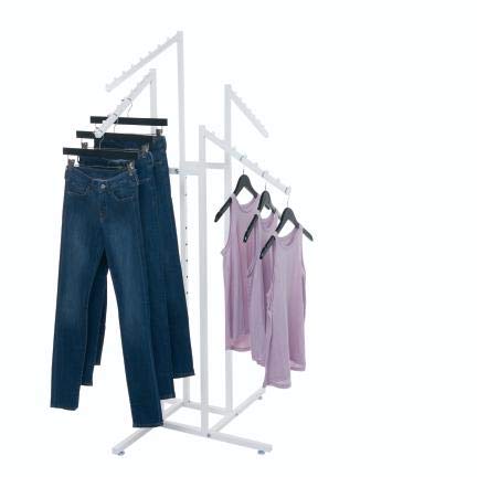 SSWBasics White 4-Way Clothing Rack with Slant Arms