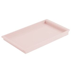 mDesign Plastic Bathroom Counter Tray and Organizer - Perfume, Guest Hand Towel, Makeup, and Accessory Holder Tray for Bathroom Countertop and Vanity - Petal Collection - Light Pink