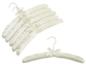 only hangers ivory satin padded hangers - pack of (6)