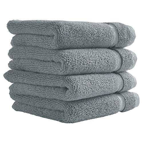 Amazon Brand – Stone & Beam Classic Egyptian Cotton Washcloth Set, Set of 4, Oasis