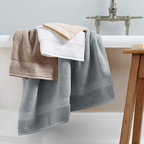 Amazon Brand – Stone & Beam Classic Egyptian Cotton Washcloth Set, Set of 4, Oasis