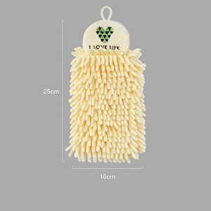 SWYWY 2Pcs Kitchen Hanging Towels Set Chenille Hand Face Wipe Towels Bathroom Washcloths