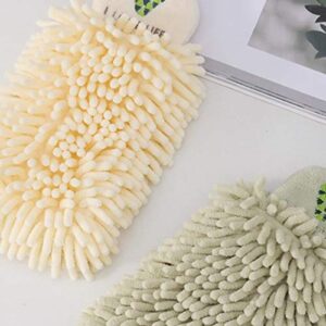 SWYWY 2Pcs Kitchen Hanging Towels Set Chenille Hand Face Wipe Towels Bathroom Washcloths