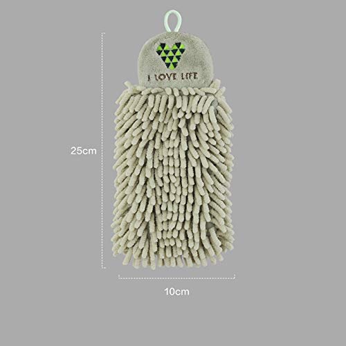 SWYWY 2Pcs Kitchen Hanging Towels Set Chenille Hand Face Wipe Towels Bathroom Washcloths