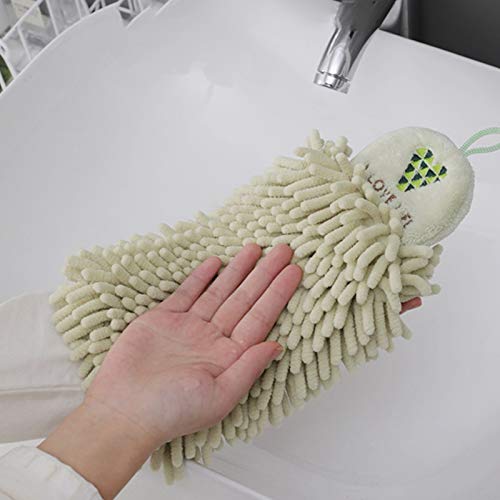 SWYWY 2Pcs Kitchen Hanging Towels Set Chenille Hand Face Wipe Towels Bathroom Washcloths