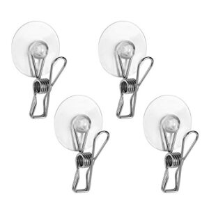 idesign forma suction shower clips for bathroom - set of 4, polished stainless steel
