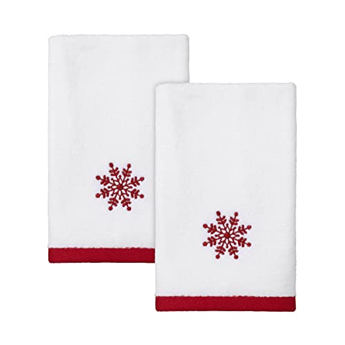 Avanti Linens - Fingertip Towel, 100% Cotton Velour, Holiday Decor, Set of Two (Sparkle Collection)