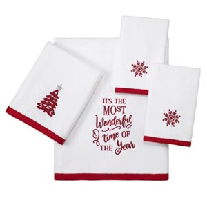 Avanti Linens - Fingertip Towel, 100% Cotton Velour, Holiday Decor, Set of Two (Sparkle Collection)