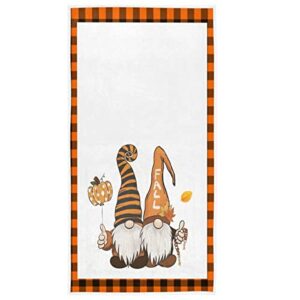 fall gnomes hand bath towel shower towels set maple leaves pumpkin buffalo plaid kitchen hanging gym fingertip bathroom face towel highly absorbent