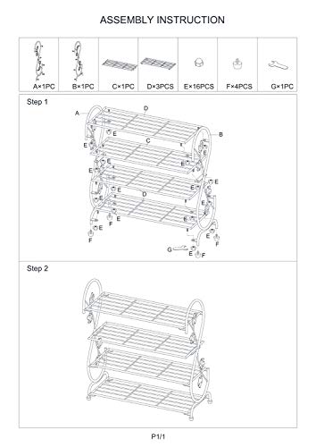 XJYBJF Iron Multi-Layer Shoe Rack Shelf Storage, Multifunctional Metal Shoe Stand Organizer Cabinet for Closet Bedroom Entryway