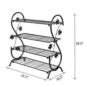 XJYBJF Iron Multi-Layer Shoe Rack Shelf Storage, Multifunctional Metal Shoe Stand Organizer Cabinet for Closet Bedroom Entryway