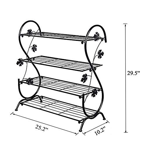 XJYBJF Iron Multi-Layer Shoe Rack Shelf Storage, Multifunctional Metal Shoe Stand Organizer Cabinet for Closet Bedroom Entryway