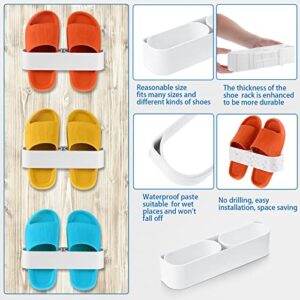 10 Pcs Wall Mounted Shoe Rack Plastic Shoes Holder Storage Organizer with Sticky Hanging Strip Wall Shoe Organizer Shoe Shelf for Wall Door Shoe Holder Door Shoe Hangers for Space Saving Shoes Storage