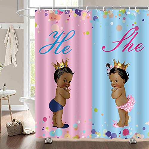 NTETSN 4 PCS African American Kids Shower Curtain Set 4 Pieces Children Baby Bathing Shower Curtains with Bath Rugs Non-Slip Soft Toilet Lid Cover for Bathroom Decor SETYYNT5