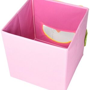 Foldable Storage Bin Containers – Collapsible Cube Bins with see through mouth! – Great Non Plastic Box Cubes for kids, toys, nursery, wall organizer, décor, etc. – Safe, Stain-resistant, fun!