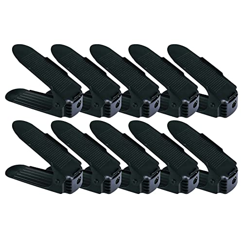 Acasimo Shoe Slots Space Saver for Closet Organization,Adjustable Shoe Stacker Space Saver for Double Deck Shoe Rack Holder High Low Heels, Sneakers and Sandals 10 Piece Set