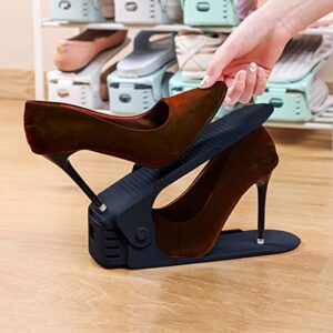 Acasimo Shoe Slots Space Saver for Closet Organization,Adjustable Shoe Stacker Space Saver for Double Deck Shoe Rack Holder High Low Heels, Sneakers and Sandals 10 Piece Set