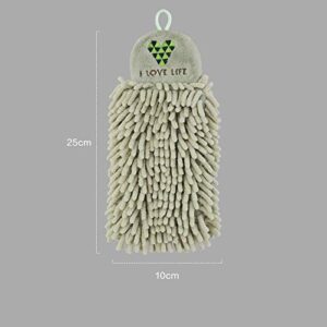 FDSF 2Pcs Kitchen Hanging Towels Set Chenille Hand Wipe Towels Bathroom Washcloths