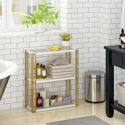 JERAOL Wall Mounted 3 Tier Bathroom Shelf Organizer Rack Over Toilet for Bathroom, Kitchen, Living Room Storage