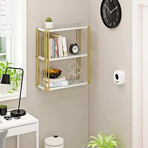 JERAOL Wall Mounted 3 Tier Bathroom Shelf Organizer Rack Over Toilet for Bathroom, Kitchen, Living Room Storage