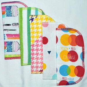 2 Ply Printed Flannel 8x8 Inches Set of 5 Color Me Happy