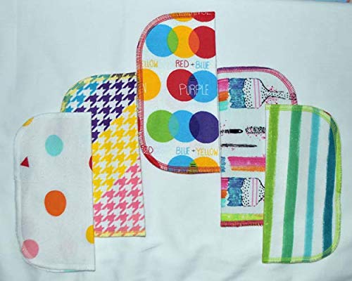 2 Ply Printed Flannel 8x8 Inches Set of 5 Color Me Happy