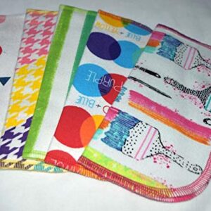 2 Ply Printed Flannel 8x8 Inches Set of 5 Color Me Happy