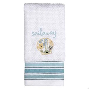 skl home by saturday knight ltd. seaside blossoms fingertip towel, white