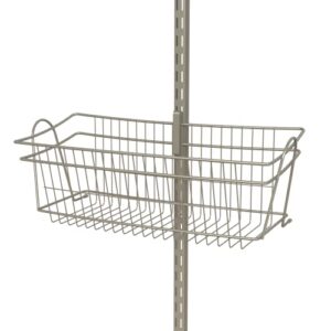 closetmaid 33840 shelftrack wire basket organizer, attaches to standards, closet accessory add on, nickel finish