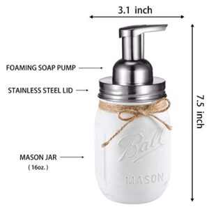 Mason Jar Bathroom Set（3 Piece）-Foaming Soap Dispenser, Toothbrush Holder,Flower Vase,for Wedding House Decor Countertop and Vanity Organizer Bathroom Kitchen Farmhouse Décor (Brushed Nickel