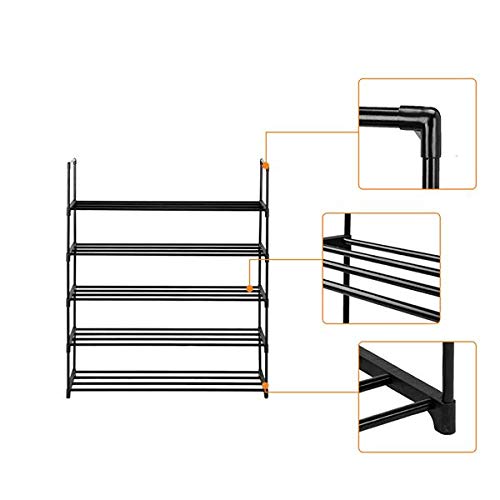 5-Tiers Shoe Rack,Durable Organizer Shelf Tall Shoe Rack for Closet 25 Pairs Shoes,Stackable Shoe Cabinet Shoe Rack,Space Saving Shoe Stand Cabinet,Black (5 Tiers)