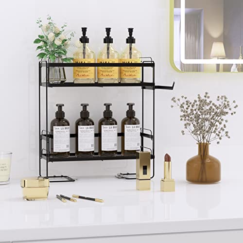 STILLDIO Bathroom Over The Toilet Storage Shelf 2-Tier Bathroom Storage Organizer Metal Basket Cabinet with Paper Holder Home Space Saving