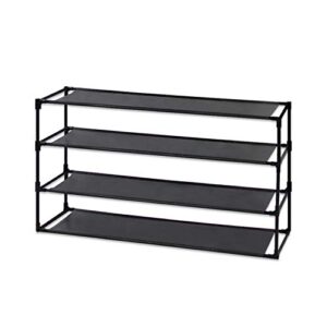 JERRY & MAGGIE 39 Shoes Wide Shelf, Simple Trending 4 Tier Stackable Shoe Rack for Garage, Shoe Rack for Entrance Small Space for Dorm Shoe Racks, Over Door Shoe Rack, Kitchen Storage Shelves Solution