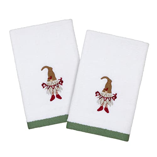 Avanti Linens - Fingertip Towel, 100% Cotton Velour, Holiday Decor, Set of Two (Merry Gnome Collection)