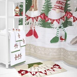 Avanti Linens - Fingertip Towel, 100% Cotton Velour, Holiday Decor, Set of Two (Merry Gnome Collection)