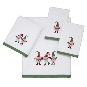 Avanti Linens - Fingertip Towel, 100% Cotton Velour, Holiday Decor, Set of Two (Merry Gnome Collection)